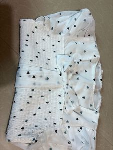 Heart Print Bow Top