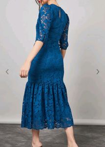 Blue Bodycon Midi Dress 👗