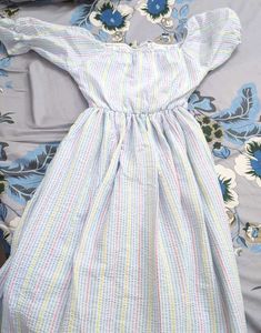 Pastel Striped Sundress with Matching Bag