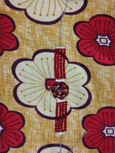 Red Beaded Statement Necklace Choker