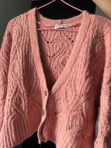 Peach Knit Cardigan