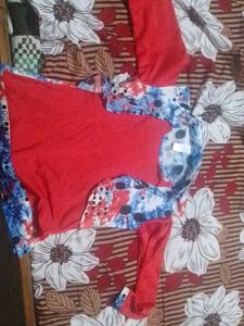 Red & Patterned Top