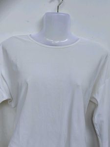 White Elbow Patch 3/4 Sleeve Top
