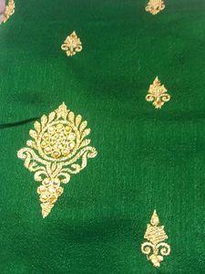 Green Embroidered Saree