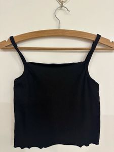 Black Ribbed Tank Top