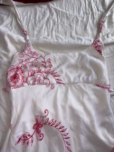 Floral White Flowy Top