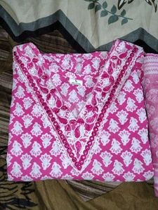 Pure 3 Pcs Cotton Kurta Set