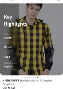 Highlander High Demand Brand New Mustard Checked S