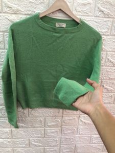 Green cute crop sweater✅🍬💗