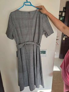 Gray Plaid Dress