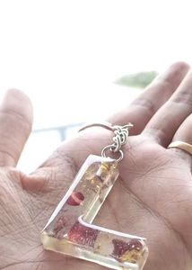Letter  Resin Keychain