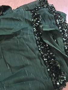 Emerald Sequin Party Blouse