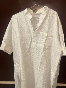 White Embroidered Kurta
