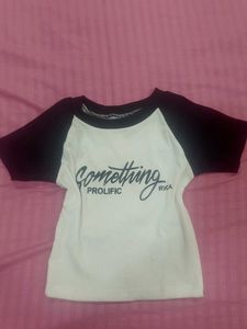Pink And black Crop Tops
