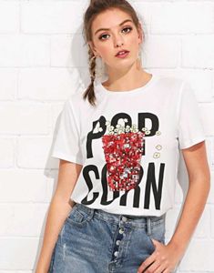 Shein Popcorn Graphic Tee