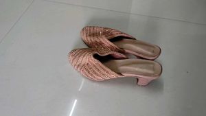 Sparkly Rose Gold Mules - Size 5.5