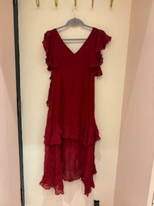 Ritu Kumar Red Ruffled Asymmetrical Dress