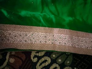 Green Saree with Decorative Border