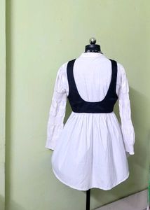 White Shirt Dress with Vest