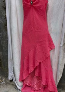 191511. Coral Ruffle Detail Dress