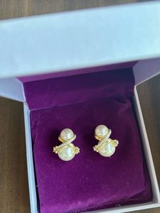 Pearl &amp; Crystal Stud Earrings