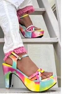 Tie-dye Platform Heels, Cotton Candy, Multicolor
