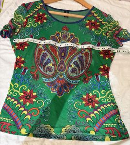 Beautiful Boho Floral Print EmbellishmedTop