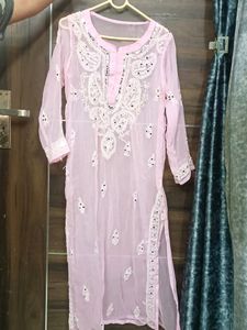 Trending Baby Pink Georgette Kurti🌻