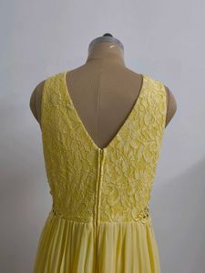 Yellow Lace Chiffon Gown