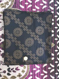 Black And Golden Printed Kurta