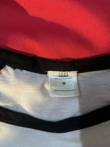 White &amp; Black Crop Top