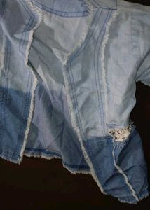 Denim Fringed Jacket
