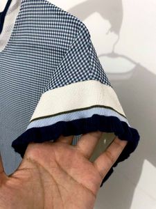 Checkered Blue top