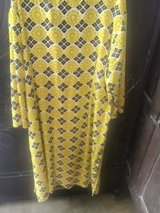 Yellow Print Tunic Top