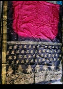 Elegant Red &amp; Black Saree