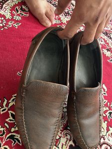 Mochi Classic Brown Leather Moccasin Loafers