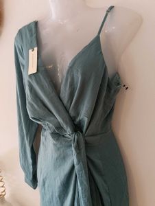 Lulus Stylish One Shoulder Wrap Dress