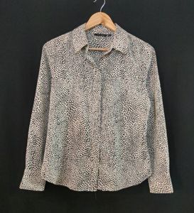 Polyester black animal printed Top(Women)