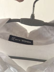 Zara White Satin Crop Top