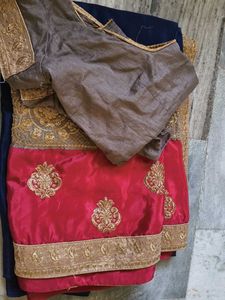 Elegant Blue Velvet Saree