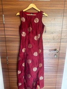 Maroon &amp; Gold Ethnic Dress