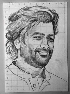 Ms Dhoni  Outline Drawing
