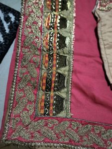 Heavy Bordar Saree With Stitched Blouse
