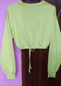 Lime Green Cropped Sweatshirt