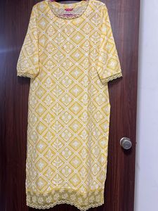 Stunning Printed Yellow Kurta nd Palazzo