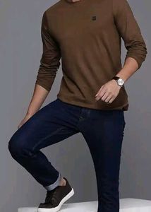 Brown Long Sleeve T-Shirt for men