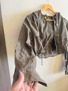 H&amp;M Olive Green Crop Jacket