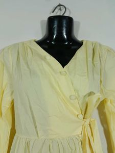Lime Yellow A Line Dress For Women&#39;s