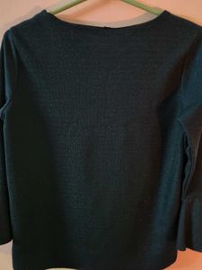 Navy Blue Shimmer Formal Office Wear Top
