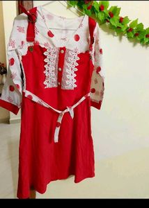 ❤🤍 Red And White Ethentic Top